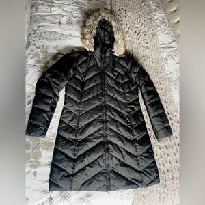 Women’s M Eddie Bauer Crystal Ridge Goose Down Parka Black Jacket Coat